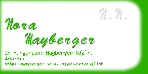 nora mayberger business card